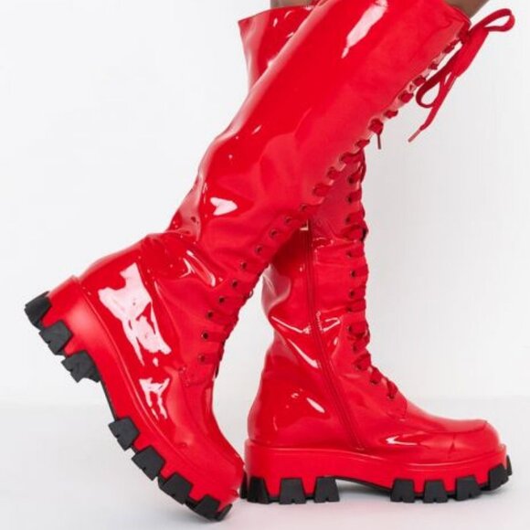 AZALEA WANG ON THE RUN FLATFORM BOOT IN RED ( BRAND NEW !!! ) - Picture 1 of 5
